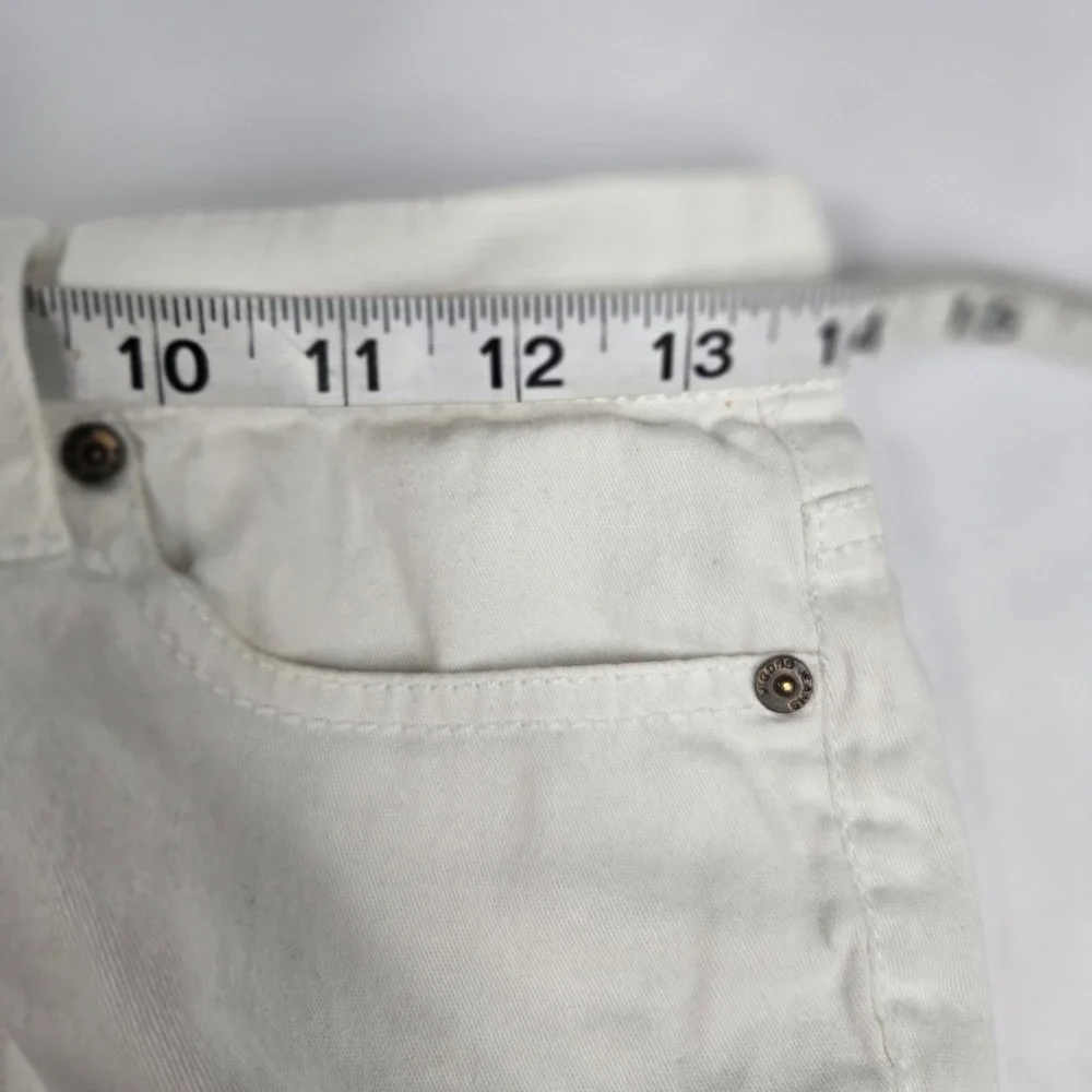 Vigoss Collection White Denim Shorts Cuffed Hem Casual Cotton Blend‎ Size 16 Y2K